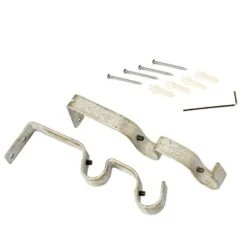 Support barre à rideau CERUSITE blanc / doré 1,9 cm de 9,5 à 15,5 cm