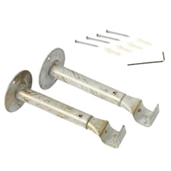 Support barre à rideau CERUSITE blanc / doré 1,9 cm de 16,5 à 23 cm