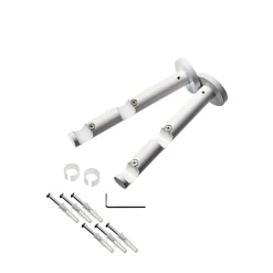 Support barre à rideau HOWLITE blanc 1,9 cm de 9,5 à 15,5 cm - 4MURS