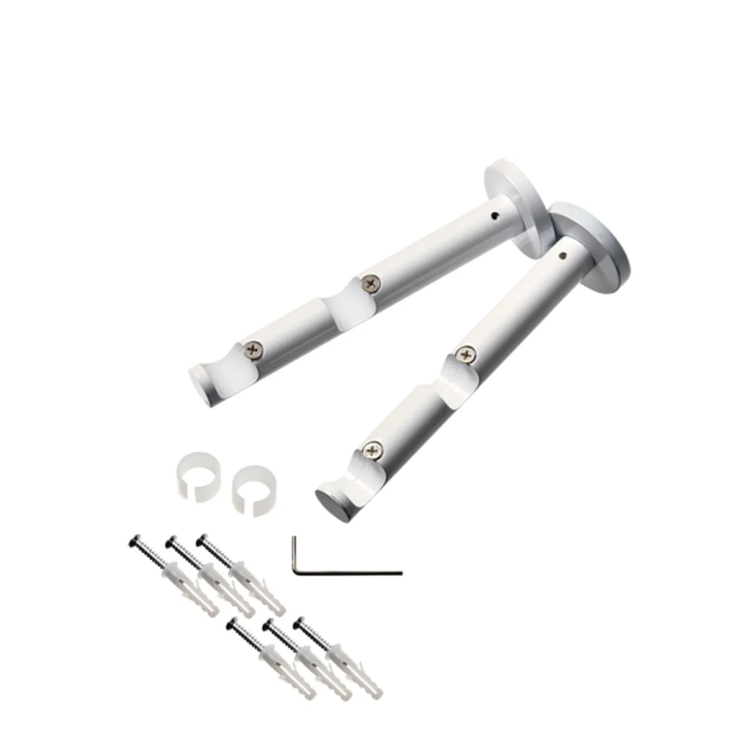 Support barre à rideau HOWLITE blanc 1,9 cm de 9,5 à 15,5 cm - 4MURS