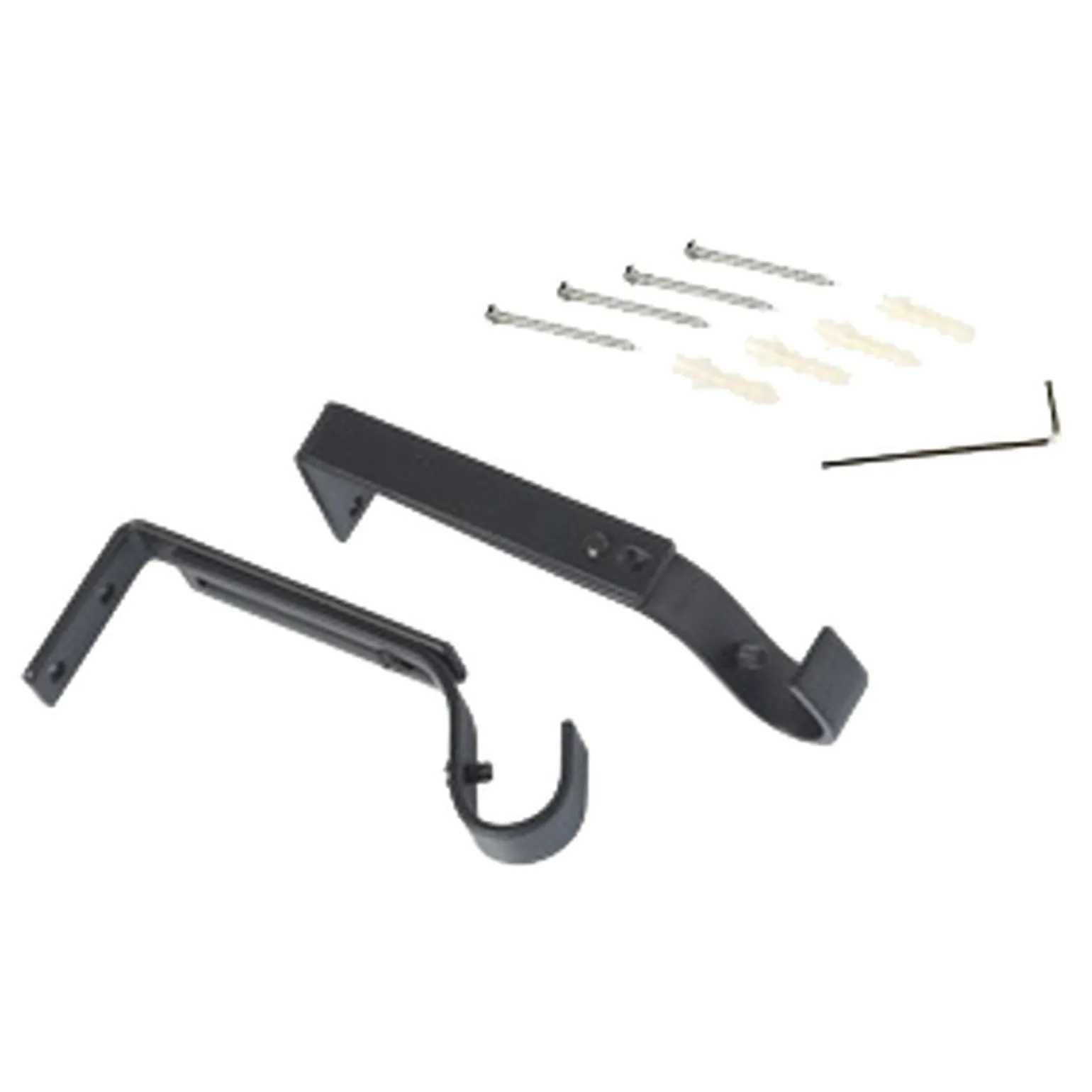 Support barre à rideau OBSIDIENNE noir 1,9 cm de 11,5 à 15,5 cm