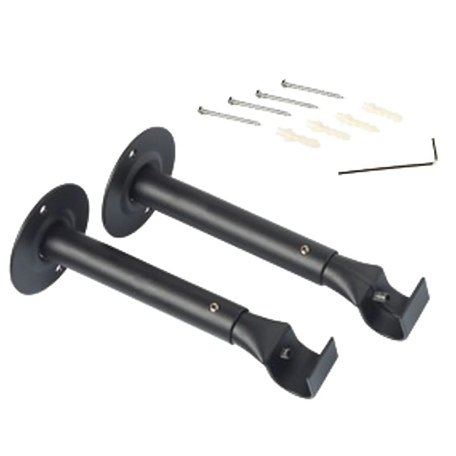 Support barre à rideau OBSIDIENNE noir 1,9 cm de 16,5 à 23 cm - 4MURS