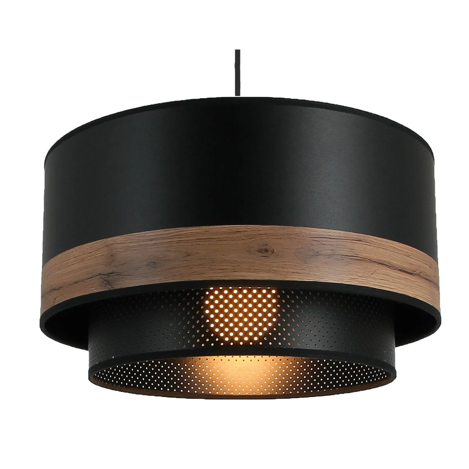 Suspension BACK UP coloris noir et bois 21 x 38 cm - 4MURS