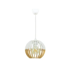 Suspension COBLENCE coloris blanc et naturel 18,5 x 21 cm - 4MURS