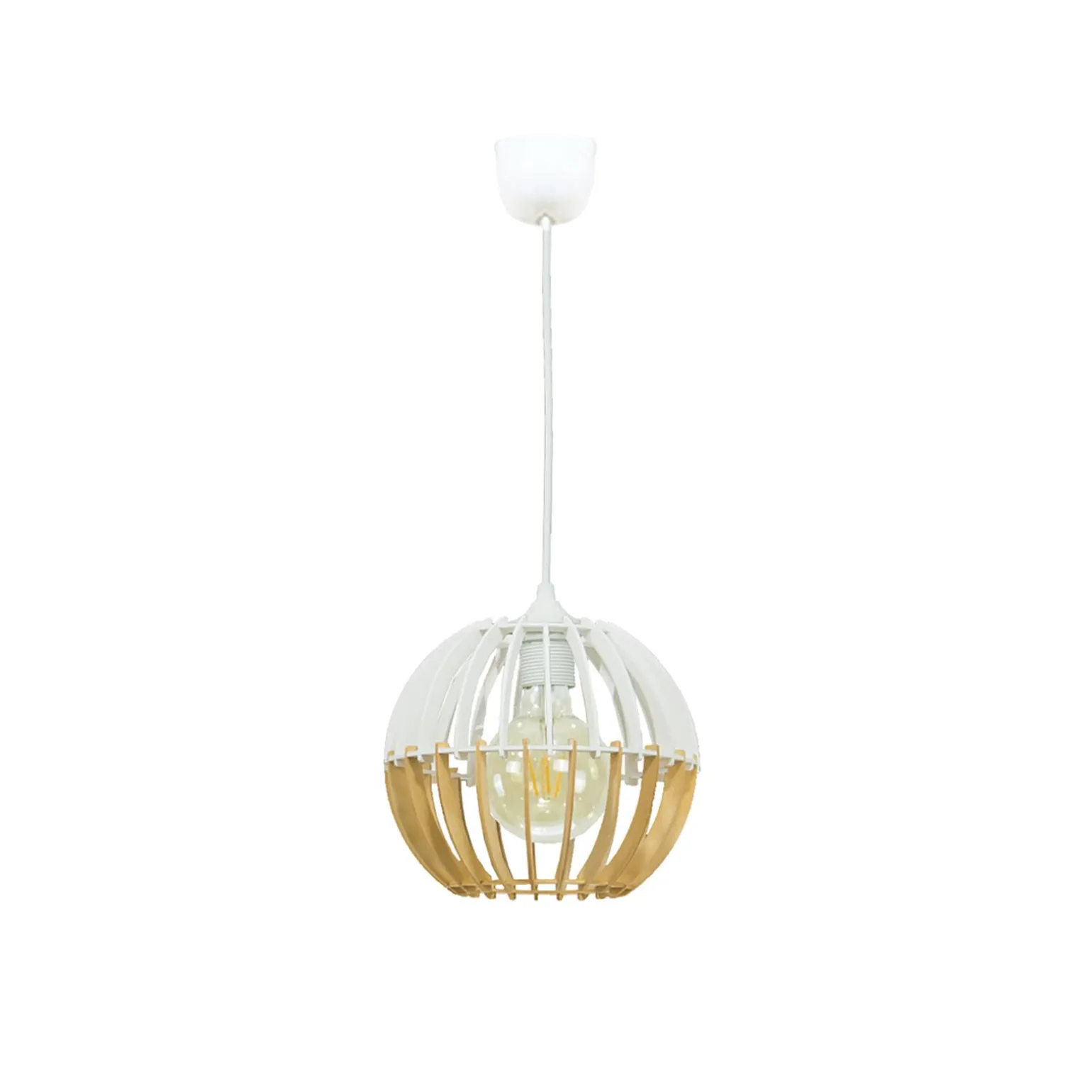 Suspension COBLENCE coloris blanc et naturel 18,5 x 21 cm - 4MURS