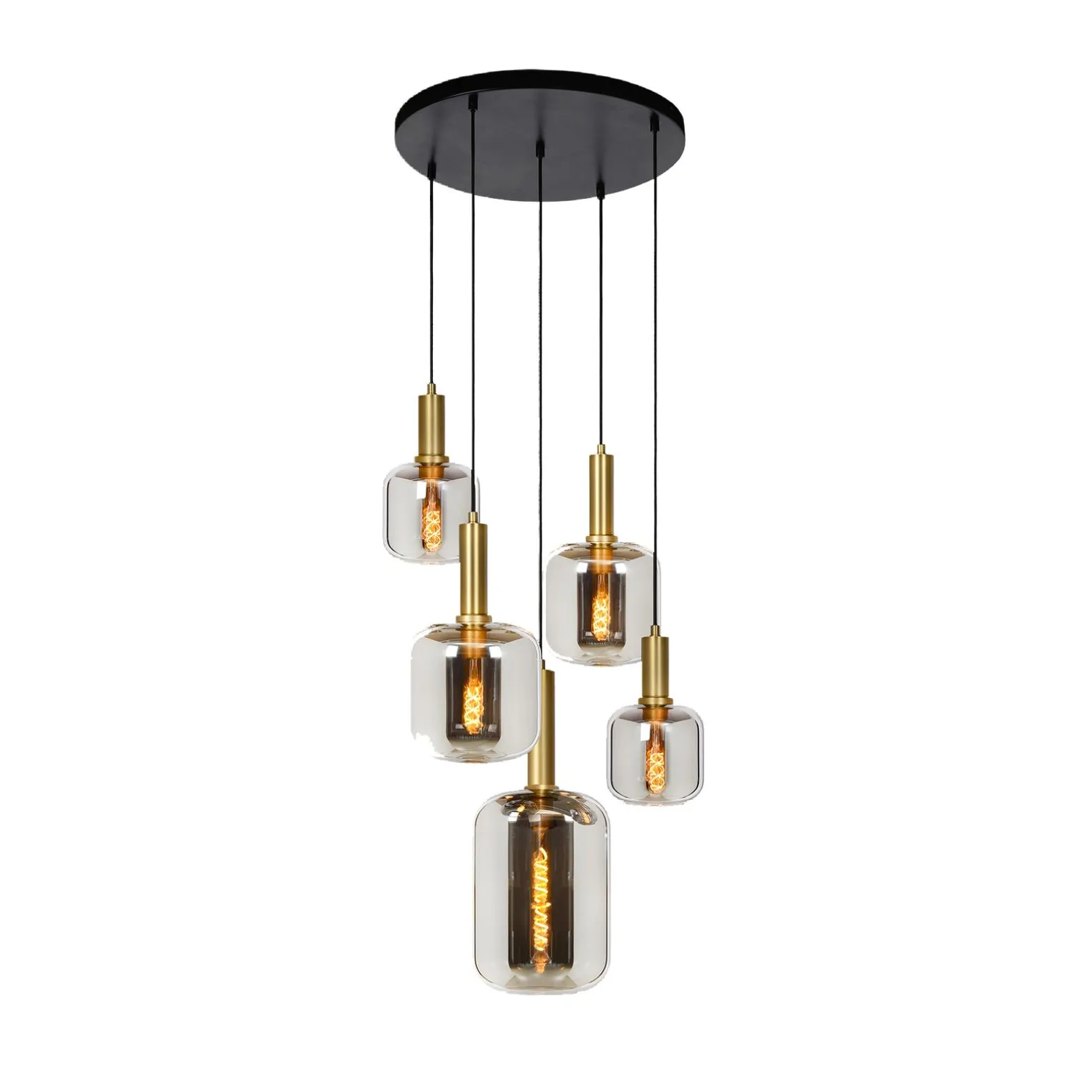 Suspension JOANET transparent et doré 180 x 71 cm diamètre 71 cm