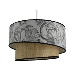 Suspension JUNGLE LEAF coloris noir et blanc 22,5 x 38 cm - 4MURS