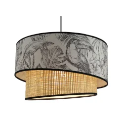 Suspension JUNGLE LEAF coloris noir et blanc 22,5 x 38 cm - 4MURS