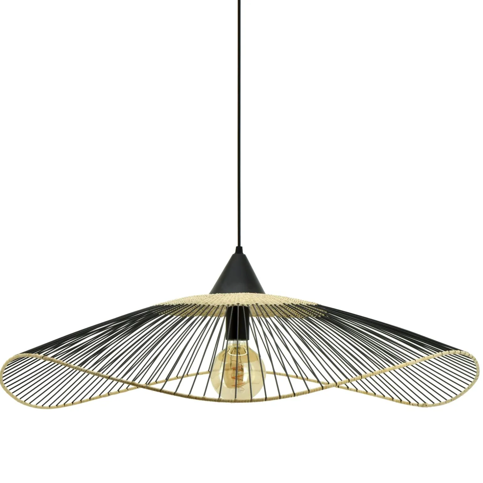 Suspension VAGALA RATTAN coloris noir 14 x 80 cm - 4MURS