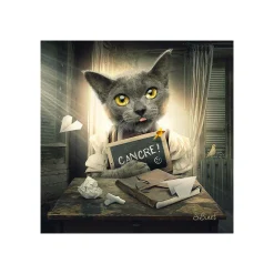 Tableau BINET CHAT CANCRE coloris noir - 4MURS