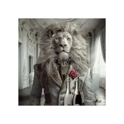 Tableau BINET LION LUXURY coloris noir - 4MURS