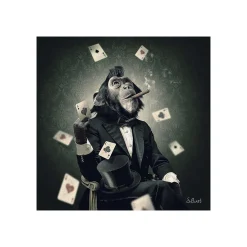 Tableau BINET SINGE POCKER coloris noir - 4MURS