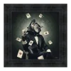 Tableau BINET SINGE POKER coloris noir - 4MURS
