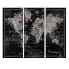 Tableau en verre OLD MAP coloris noir - 4MURS