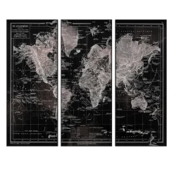 Tableau en verre OLD MAP coloris noir - 4MURS