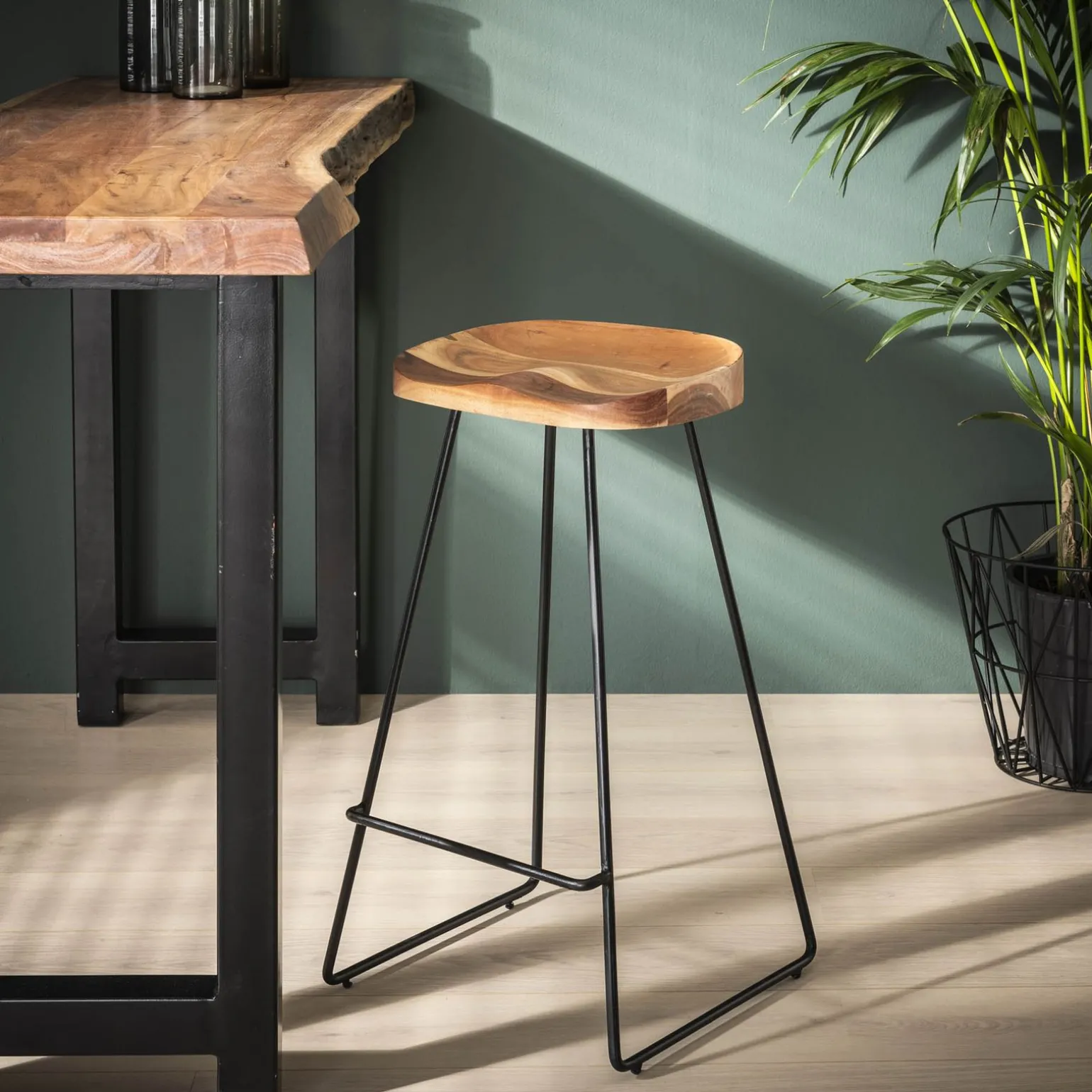 Tabouret de plan de travail MILEY coloris acacia - 4MURS