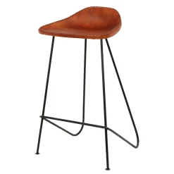 Tabouret de plan de travail DAVIS coloris cuir - 4MURS
