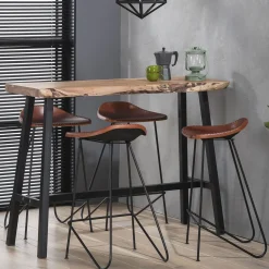 Tabouret de plan de travail DAVIS coloris cuir - 4MURS