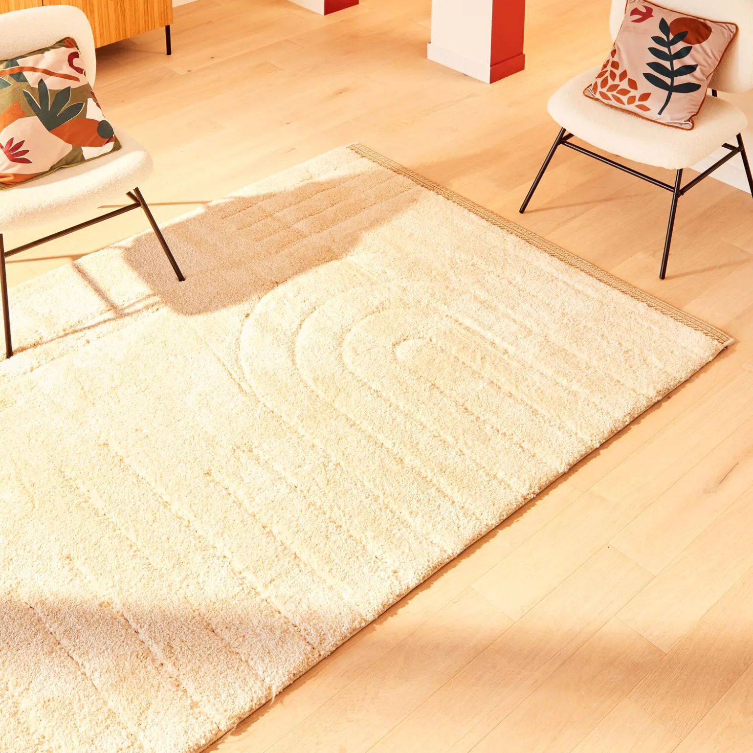 Tapis MANSOUR coloris blanc 160 x 230 cm - 4MURS