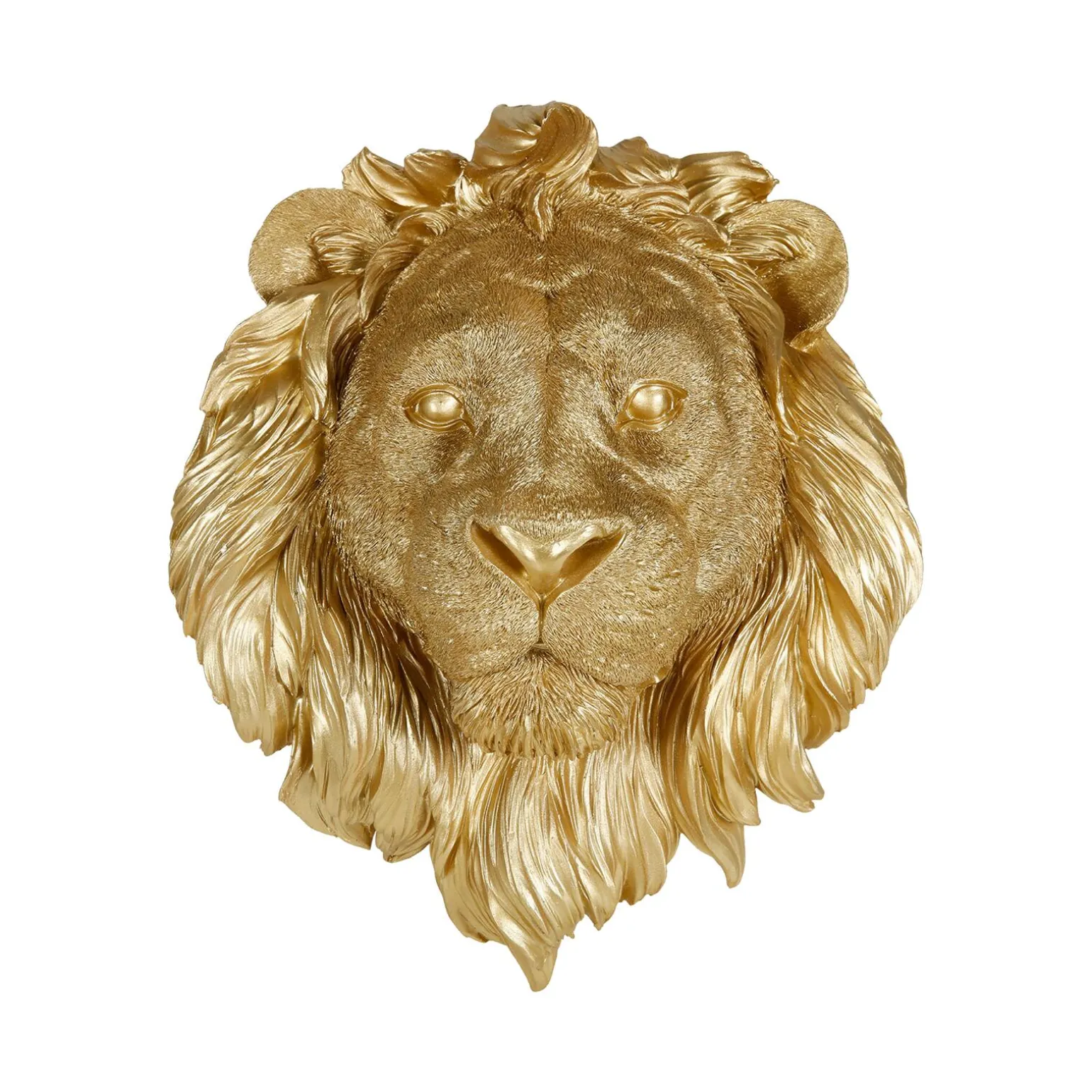 Trophée mural LION coloris or - 4MURS