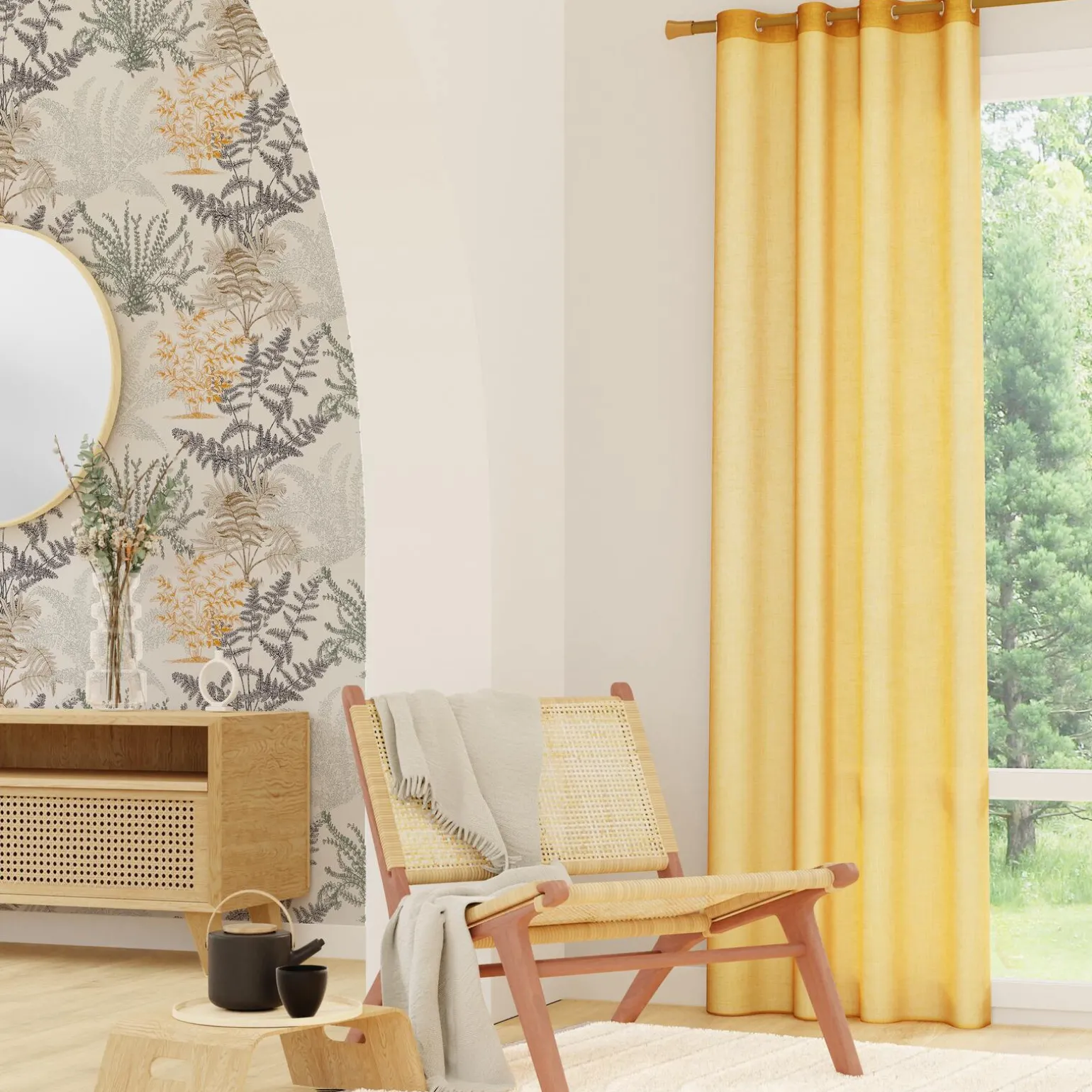 Voilage AIA coloris curry 140 x 240 cm - 4MURS