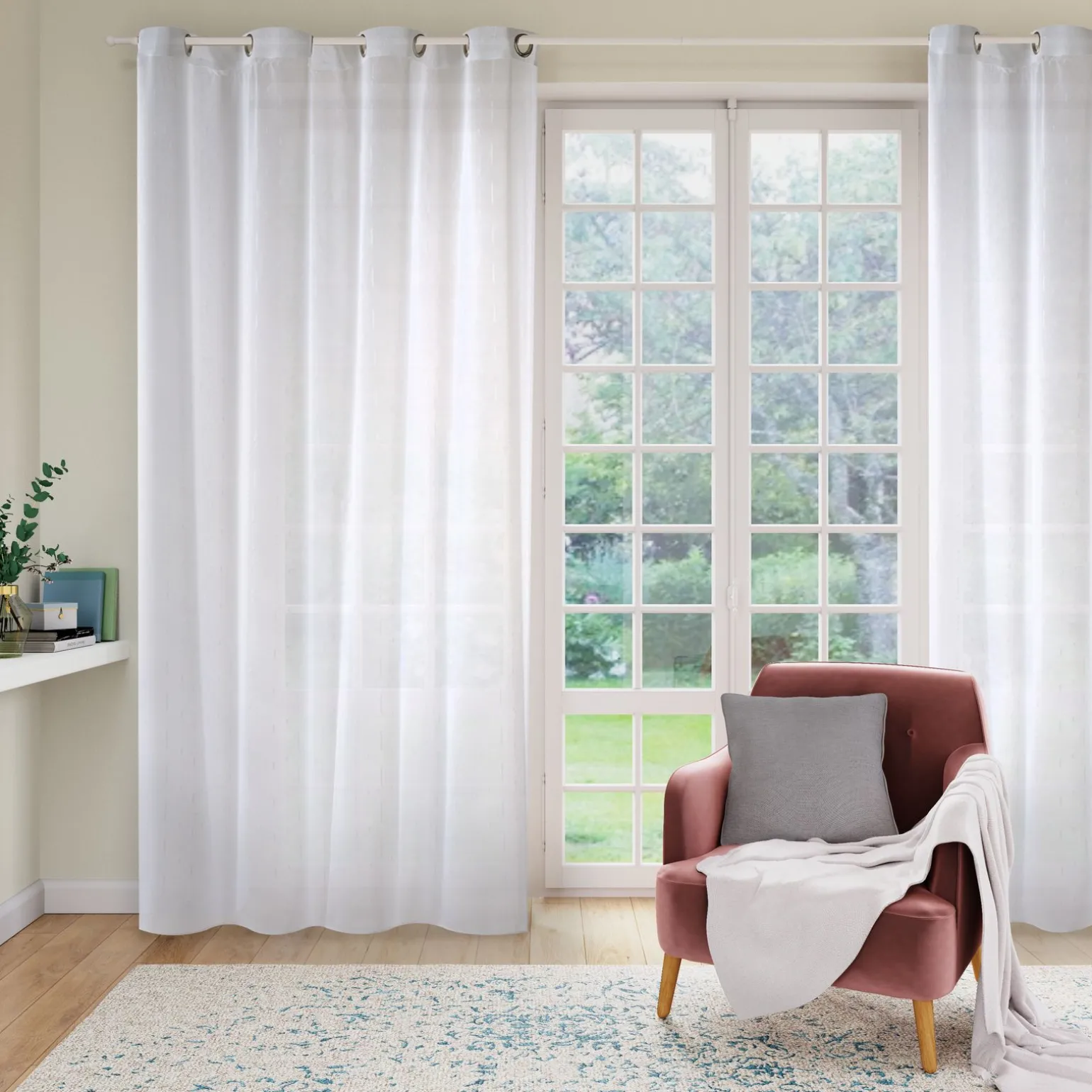 Voilage FILAMENT coloris blanc 140 x 240 cm - 4MURS