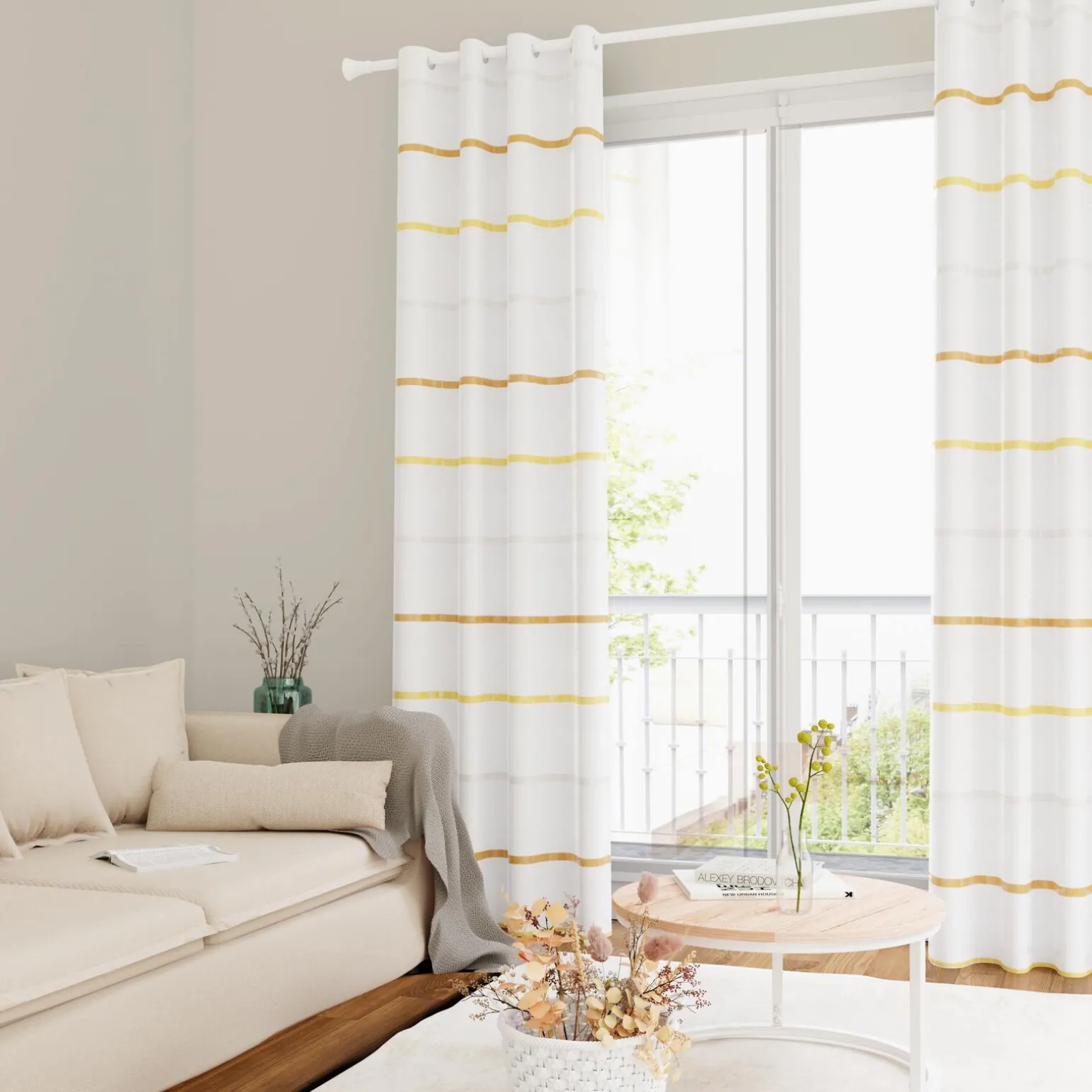 Voilage GALEA coloris ocre 140 x 240 cm - 4MURS