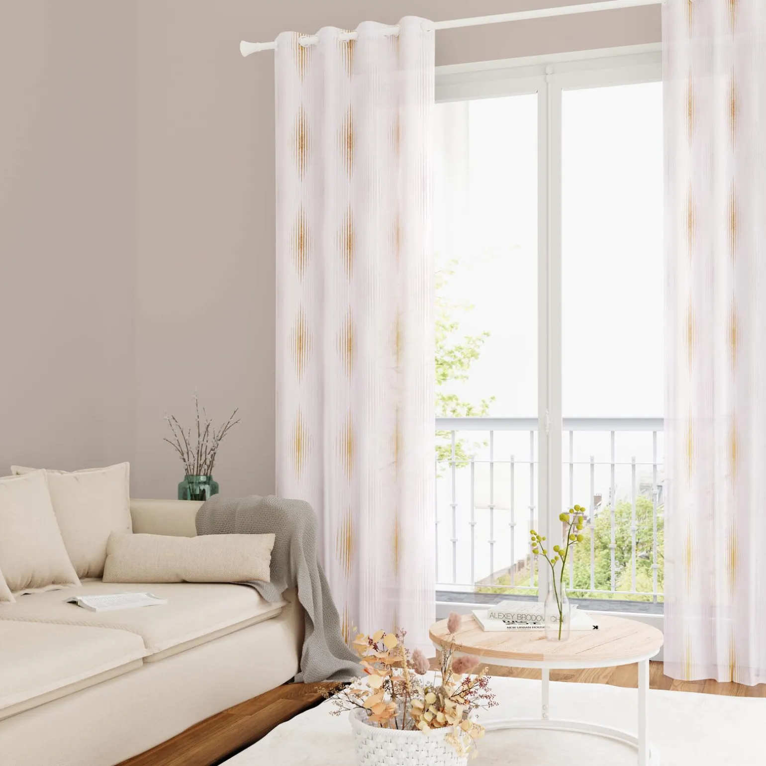 Voilage JIHY coloris ocre 140 x 240 cm - 4MURS