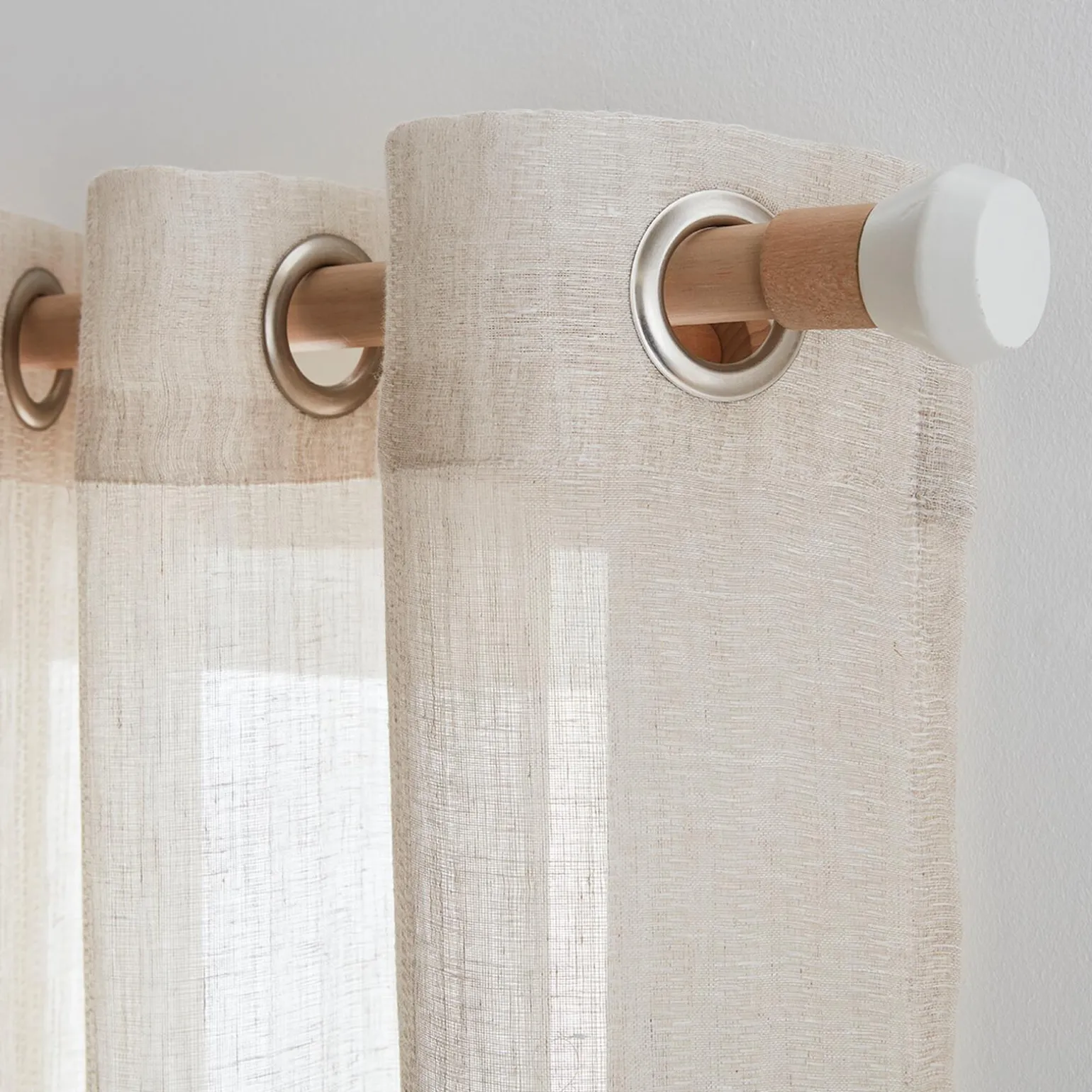 Voilage Lin GHIANA coloris beige 140 x 260 cm - 4MURS