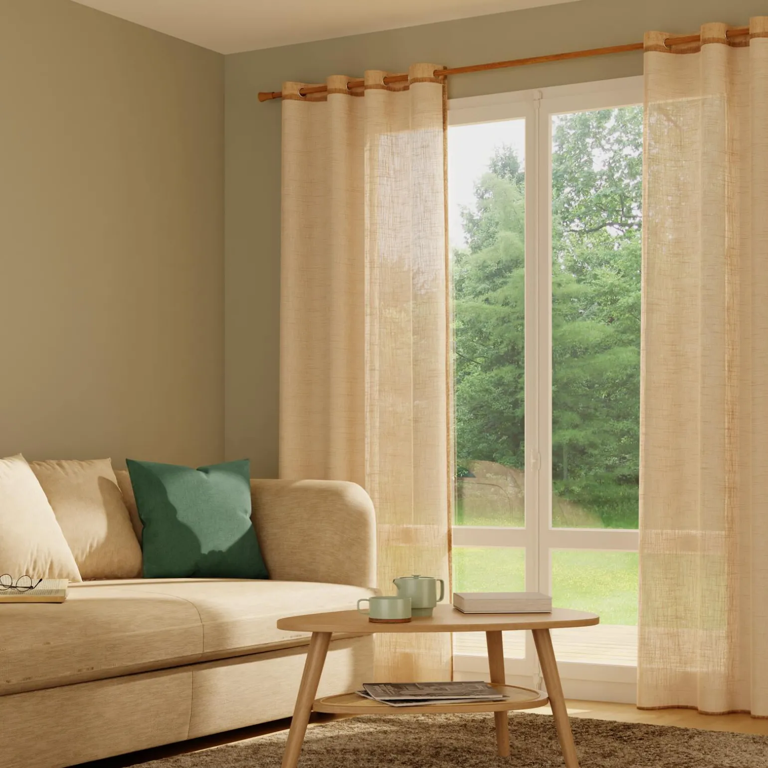 Voilage MICAO coloris lin 145 x 240 cm - 4MURS
