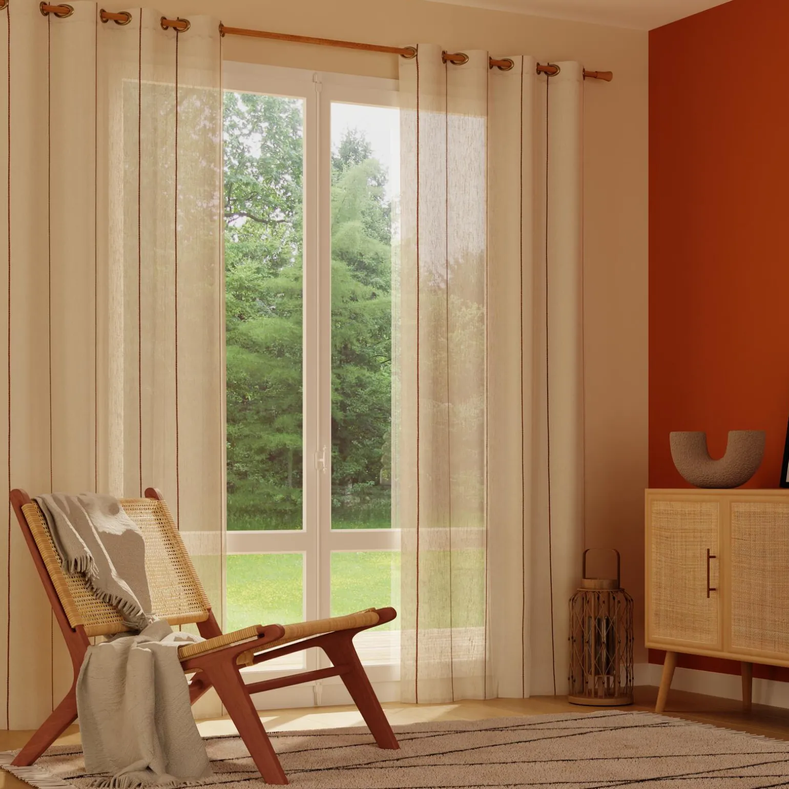 Voilage OUREA coloris roux 140 x 240 cm - 4MURS