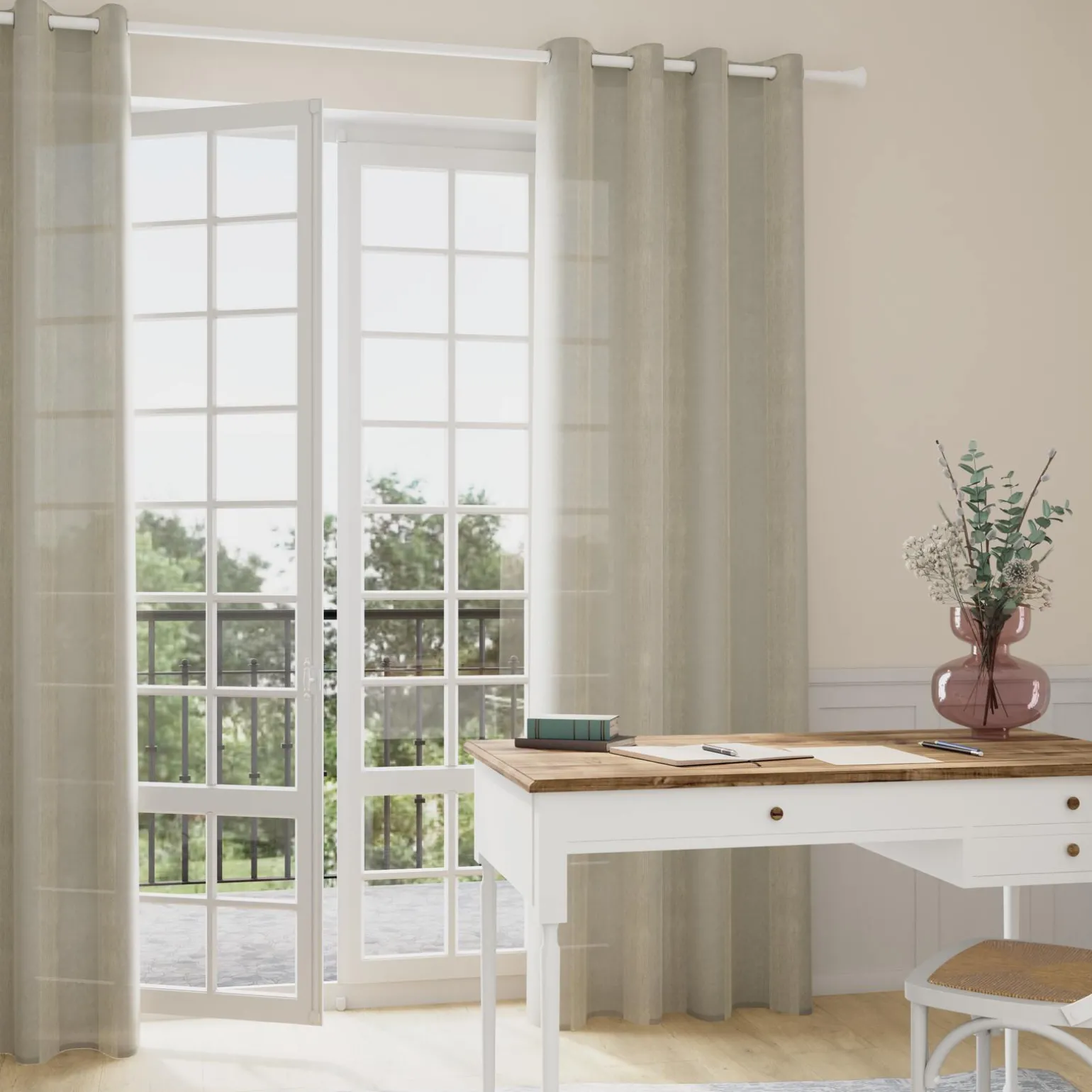 Voilage PINGALA coloris écru 140 x 240 cm - 4MURS
