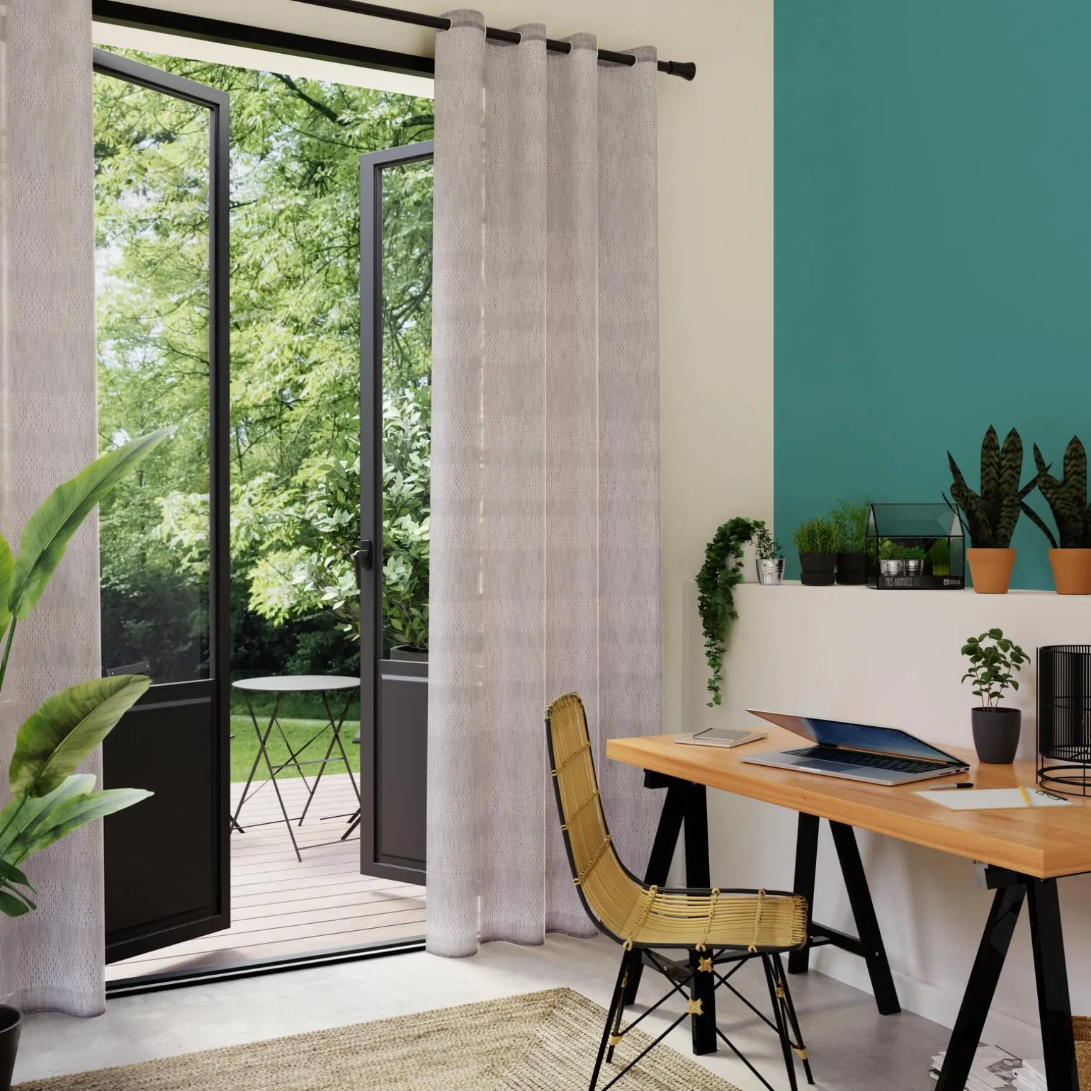 Voilage SAFI coloris gris 140 x 260 cm - 4MURS