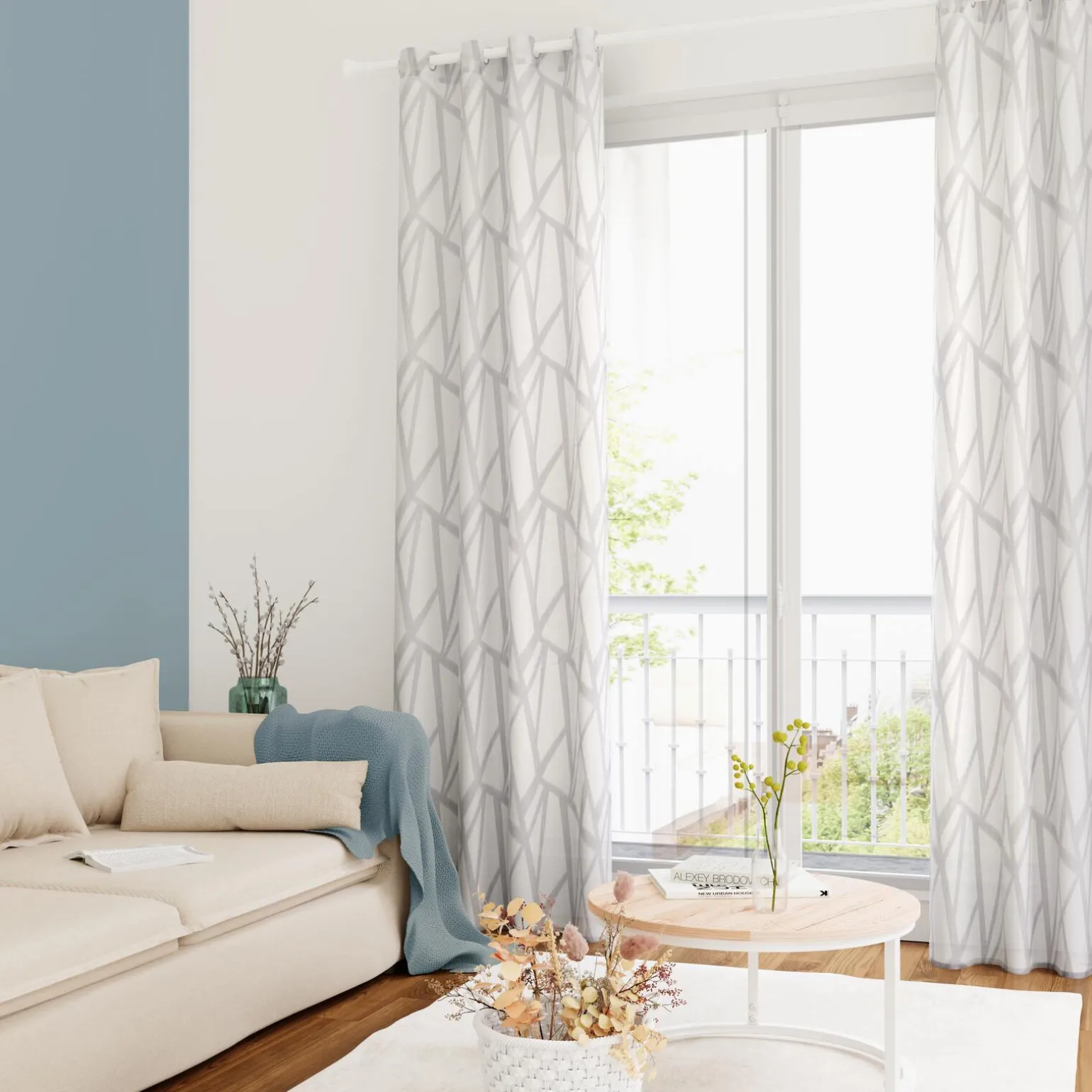 Voilage SKARA coloris gris perle 140 x 240 cm - 4MURS