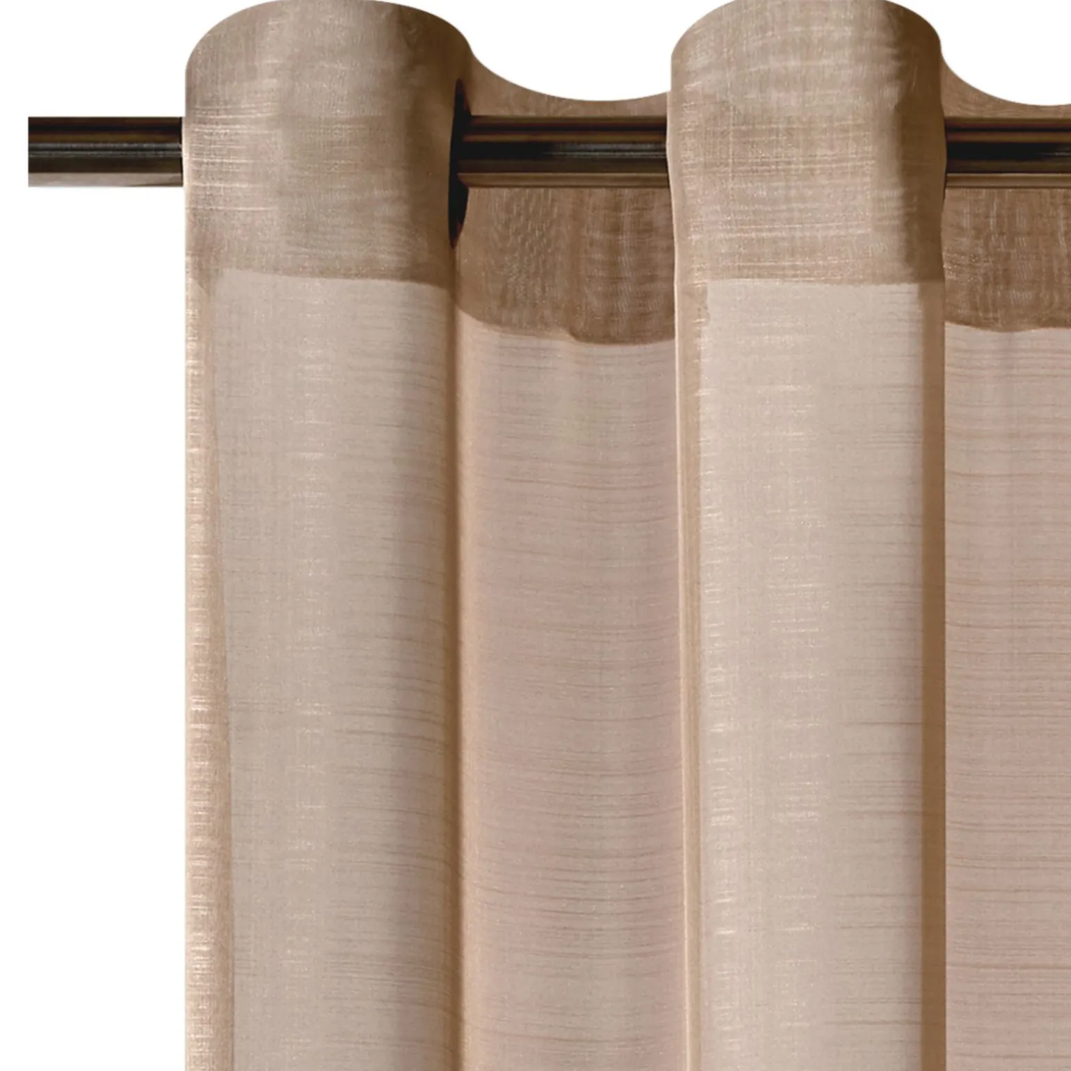 Voilage ÉTAMINE GIVRÉE coloris taupe 145 x 240 cm - 4MURS