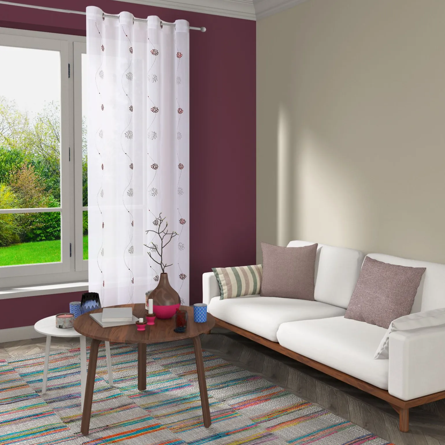 Voilage VENUS coloris blanc 140 x 260 cm - 4MURS